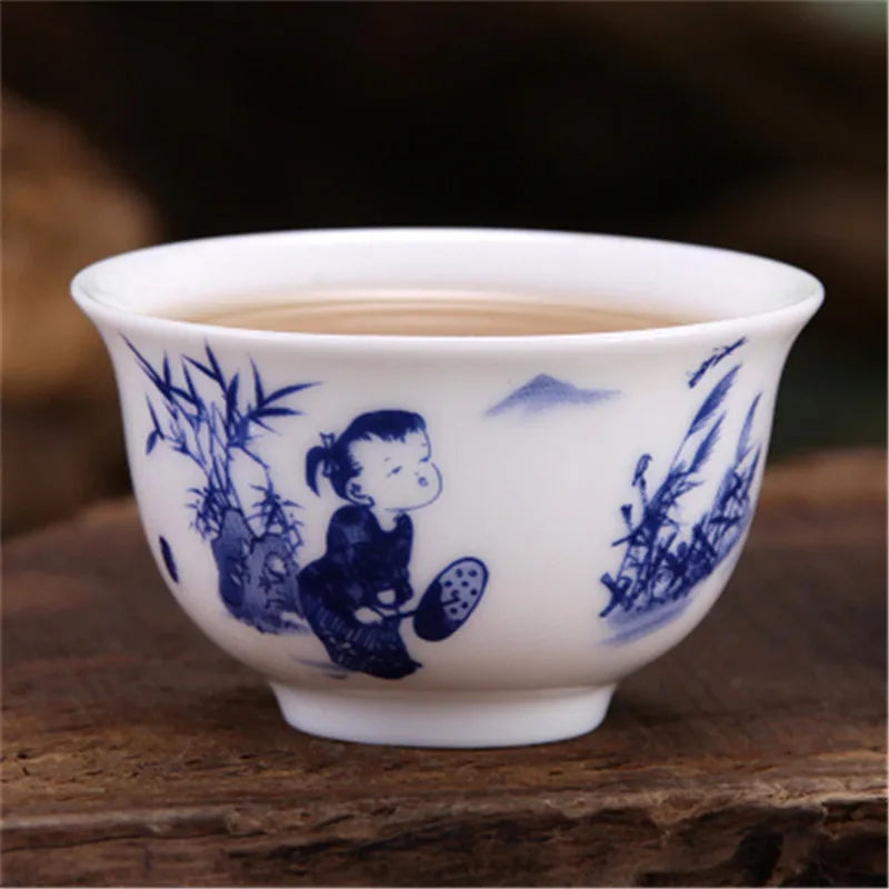 4pcs/lot Mini cup 20ml China porcelain tea cup floral pattern in-glaze decoration Chinese cup of tea small size kungfu cups rose