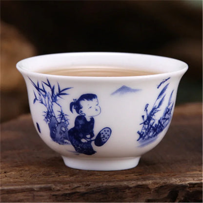 4pcs/lot Mini cup 20ml China porcelain tea cup floral pattern in-glaze decoration Chinese cup of tea small size kungfu cups rose