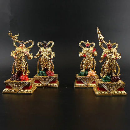 4pcs/set 14.5cm Gold Resin Exquisite Plated Chinese Fengshui Tibetan Buddhist Vajra Putting Decorate Figurine