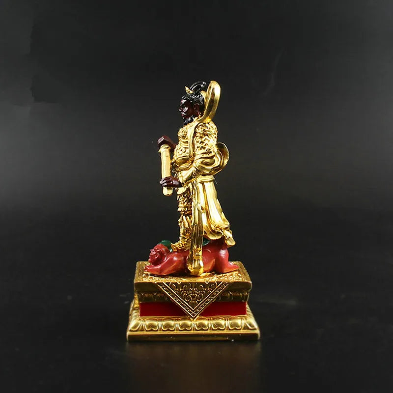 4pcs/set 14.5cm Gold Resin Exquisite Plated Chinese Fengshui Tibetan Buddhist Vajra Putting Decorate Figurine