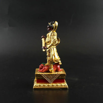 4pcs/set 14.5cm Gold Resin Exquisite Plated Chinese Fengshui Tibetan Buddhist Vajra Putting Decorate Figurine