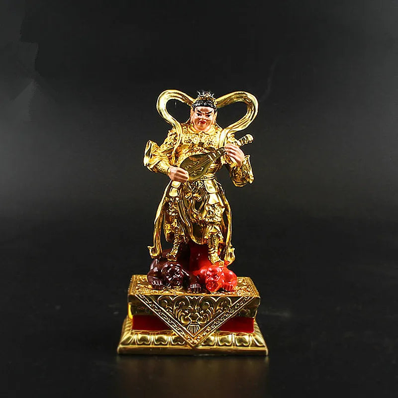 4pcs/set 14.5cm Gold Resin Exquisite Plated Chinese Fengshui Tibetan Buddhist Vajra Putting Decorate Figurine