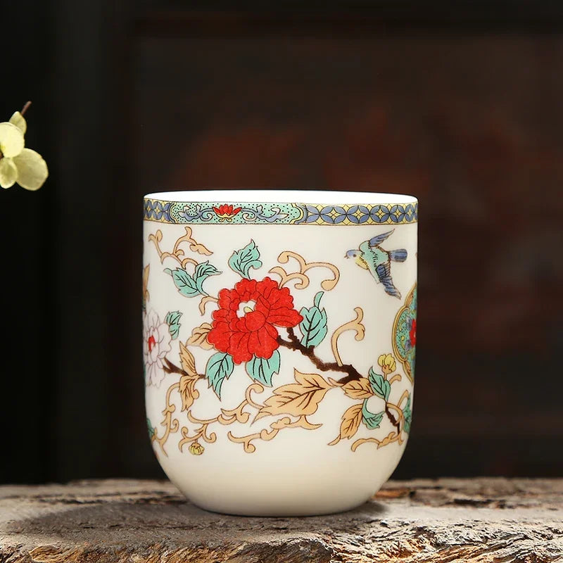 4pcs/set Blue and white porcelain tea Cup Retro Ceramic Teacup Boutique tea bowl Coffee Wine Cups Drinkware Supplies 150ml