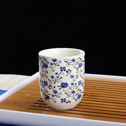 4pcs/set Blue and white porcelain tea Cup Retro Ceramic Teacup Boutique tea bowl Coffee Wine Cups Drinkware Supplies 150ml