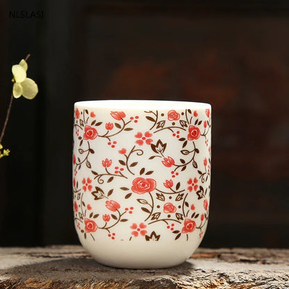 4pcs/set Blue and white porcelain tea Cup Retro Ceramic Teacup Boutique tea bowl Coffee Wine Cups Drinkware Supplies 150ml