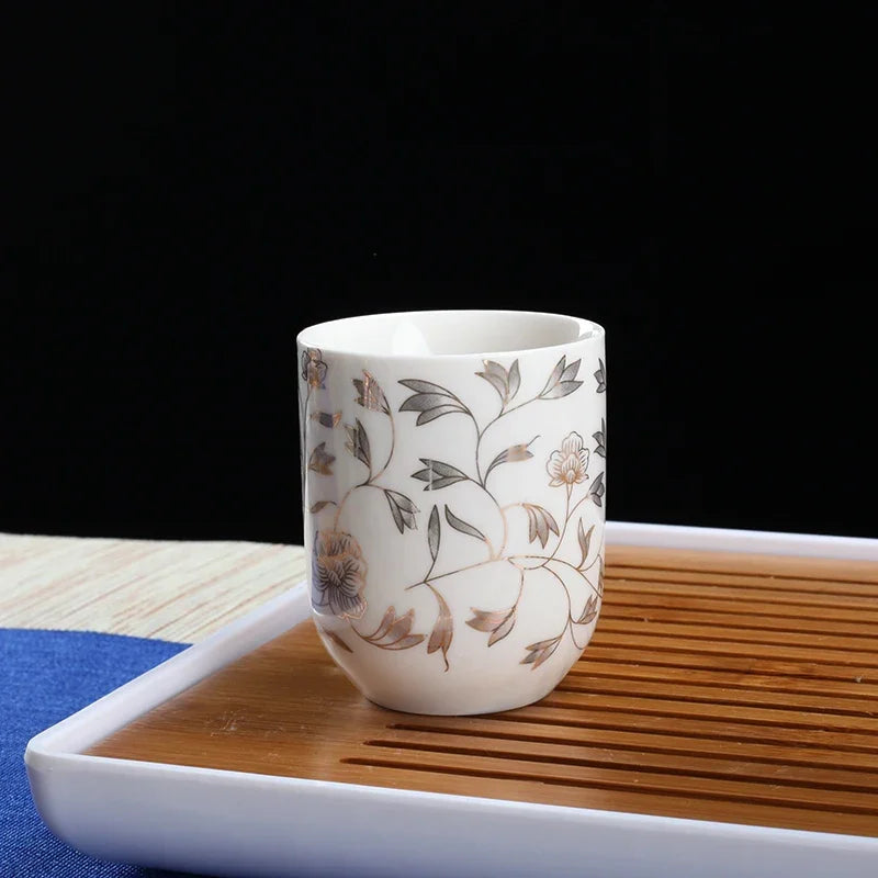 4pcs/set Blue and white porcelain tea Cup Retro Ceramic Teacup Boutique tea bowl Coffee Wine Cups Drinkware Supplies 150ml