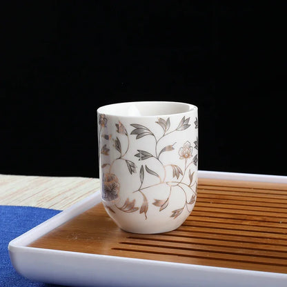 4pcs/set Blue and white porcelain tea Cup Retro Ceramic Teacup Boutique tea bowl Coffee Wine Cups Drinkware Supplies 150ml