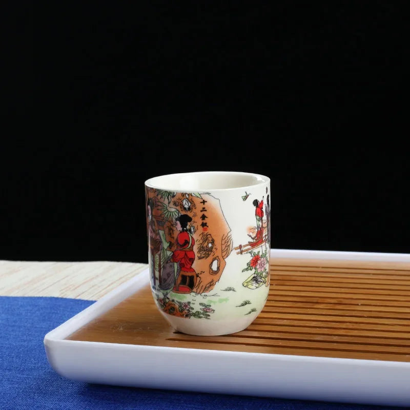 4pcs/set Blue and white porcelain tea Cup Retro Ceramic Teacup Boutique tea bowl Coffee Wine Cups Drinkware Supplies 150ml
