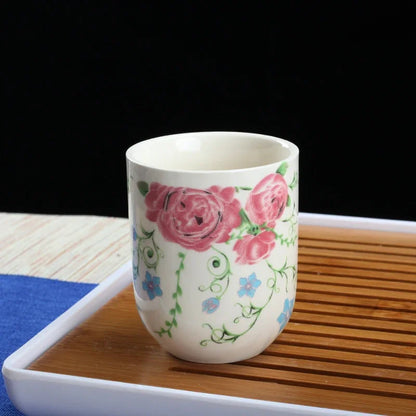 4pcs/set Blue and white porcelain tea Cup Retro Ceramic Teacup Boutique tea bowl Coffee Wine Cups Drinkware Supplies 150ml