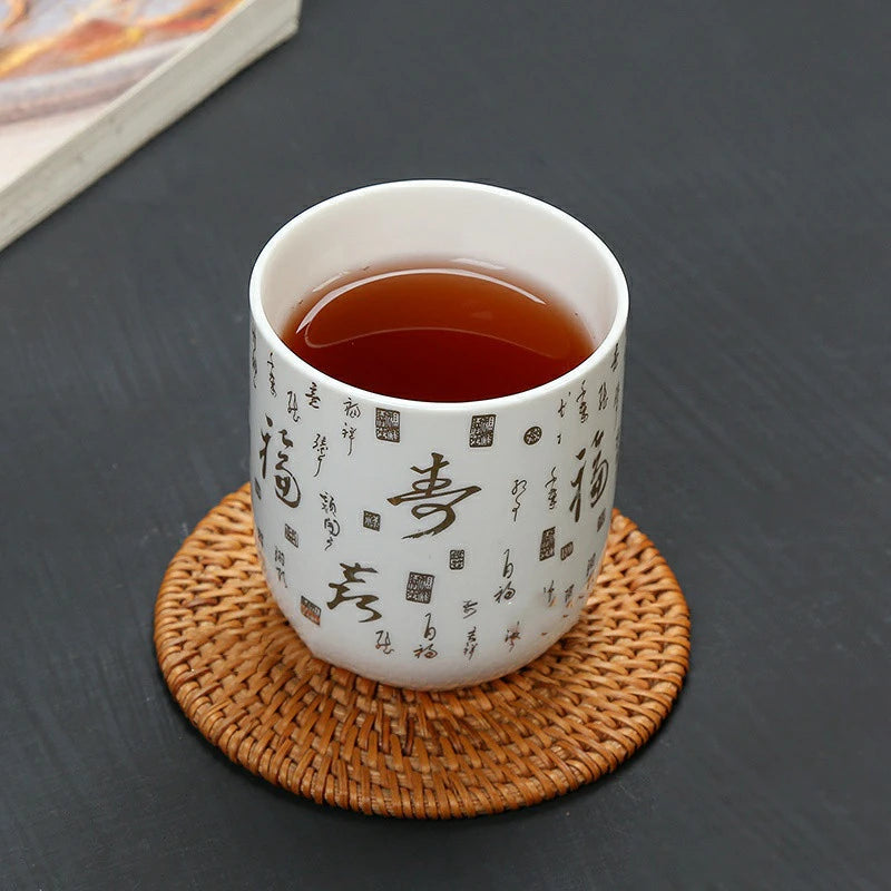 4pcs/set Blue and white porcelain tea Cup Retro Ceramic Teacup Boutique tea bowl Coffee Wine Cups Drinkware Supplies 150ml
