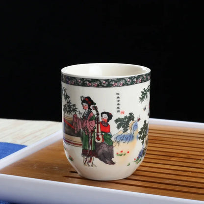 4pcs/set Blue and white porcelain tea Cup Retro Ceramic Teacup Boutique tea bowl Coffee Wine Cups Drinkware Supplies 150ml