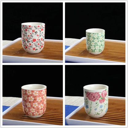 4pcs/set Blue and white porcelain tea Cup Retro Ceramic Teacup Boutique tea bowl Coffee Wine Cups Drinkware Supplies 150ml