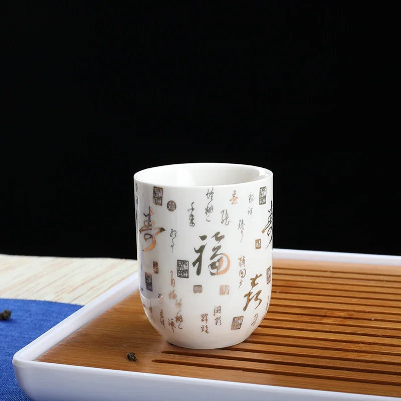 4pcs/set Blue and white porcelain tea Cup Retro Ceramic Teacup Boutique tea bowl Coffee Wine Cups Drinkware Supplies 150ml