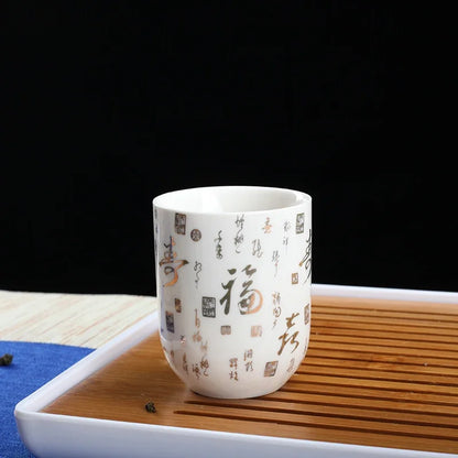 4pcs/set Blue and white porcelain tea Cup Retro Ceramic Teacup Boutique tea bowl Coffee Wine Cups Drinkware Supplies 150ml