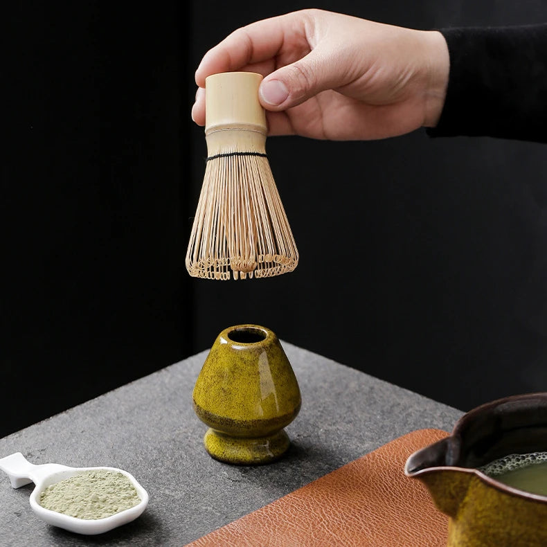 4pcs/set Japanese Matcha Tea Set Kiln Transformation Matcha Bowl with Mouth Tea Song Dynasty Tea Pointing Appliance