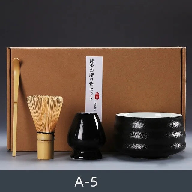 4pcs/set Matcha Tea Set Ceramic Kiln Change Matcha Bowl Traditional Handmade Tea Tools Indoor Japanese Tea Culture Gift Sets