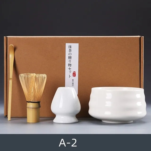 4pcs/set Matcha Tea Set Ceramic Kiln Change Matcha Bowl Traditional Handmade Tea Tools Indoor Japanese Tea Culture Gift Sets