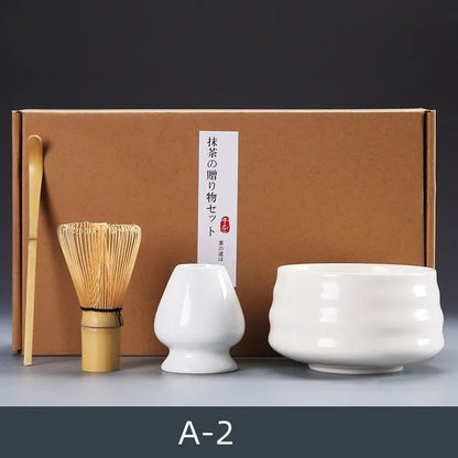 4pcs/set Matcha Tea Set Ceramic Kiln Change Matcha Bowl Traditional Handmade Tea Tools Indoor Japanese Tea Culture Gift Sets