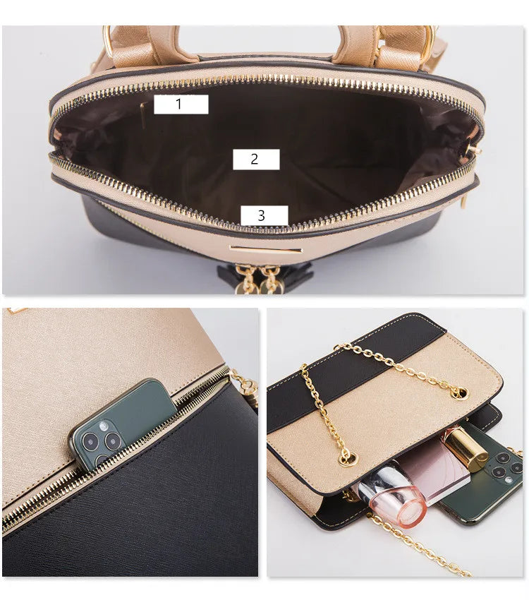 4pcs/set woman fashion backpack female shoulder crossbody bag set PU leather Backpack clutch bag luxury card holder women gift