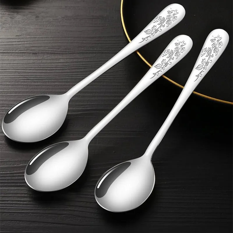 5/10 Pcs Stainless Steel Soup Spoon Coffee Spoon Tea Spoons  Kitchen Accessories Tableware