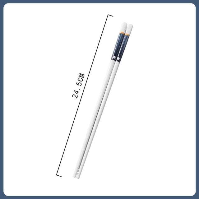 5/1Pairs Blue and White Ceramic Japanese Style Mildew-proof   Chopsticks Bone Porcelain Long Sushi Household Chopsticks
