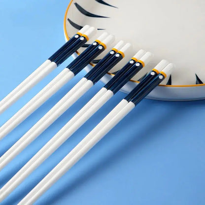 5/1Pairs Blue and White Ceramic Japanese Style Mildew-proof   Chopsticks Bone Porcelain Long Sushi Household Chopsticks