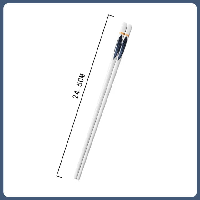 5/1Pairs Blue and White Ceramic Japanese Style Mildew-proof   Chopsticks Bone Porcelain Long Sushi Household Chopsticks