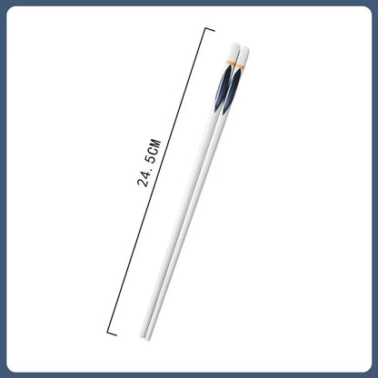 5/1Pairs Blue and White Ceramic Japanese Style Mildew-proof   Chopsticks Bone Porcelain Long Sushi Household Chopsticks