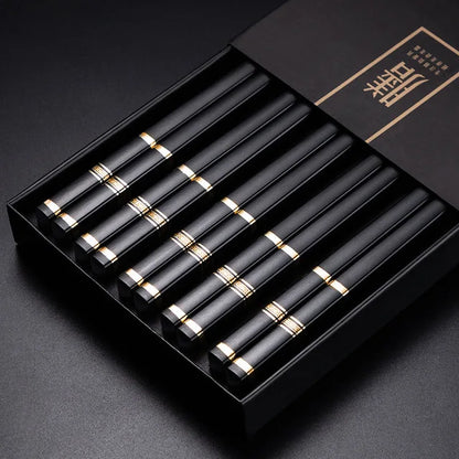 5/1Pairs Blue and White Porcelain Stainless Steel Chopsticks Reusable Flower Printed Chopsticks Stainless Steel Food Chop Stick