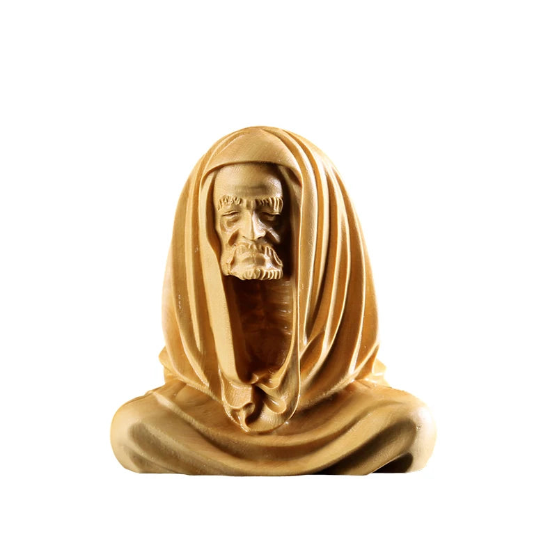 5.5/7CM Dharma Sitting Zen Boxwood Carving Tea Pet Ornaments Hand Piece Zen Carving Craft Statue Festival Gift