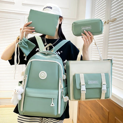 5 In 1 Fashion Women Backpack Multifunctional School Bag for Girls Waterproof Travel Travel Backpacks Casual Bookbags Mochila