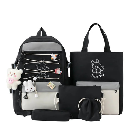5 In 1 Japanese Women Backpack Multifunctional School Bag for Girls Large Capacity Outdoor Travel Bags Student Storage Backpacks