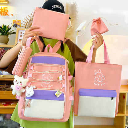 5 In 1 Japanese Women Backpack Multifunctional School Bag for Girls Large Capacity Outdoor Travel Bags Student Storage Backpacks