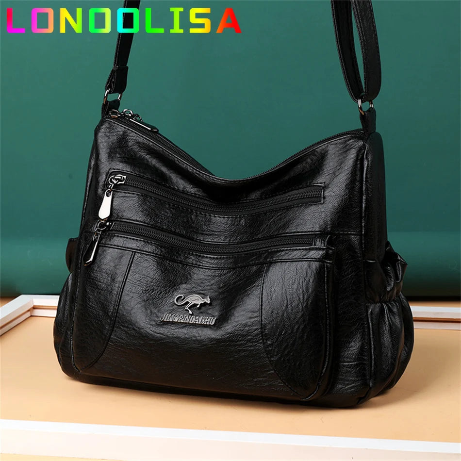 5 Layers Shoulder Bags for Women Casual Soft Leather Crossbody Bag Female Designer Bag Famous Brand Key Bag Feminina Sac Retro
