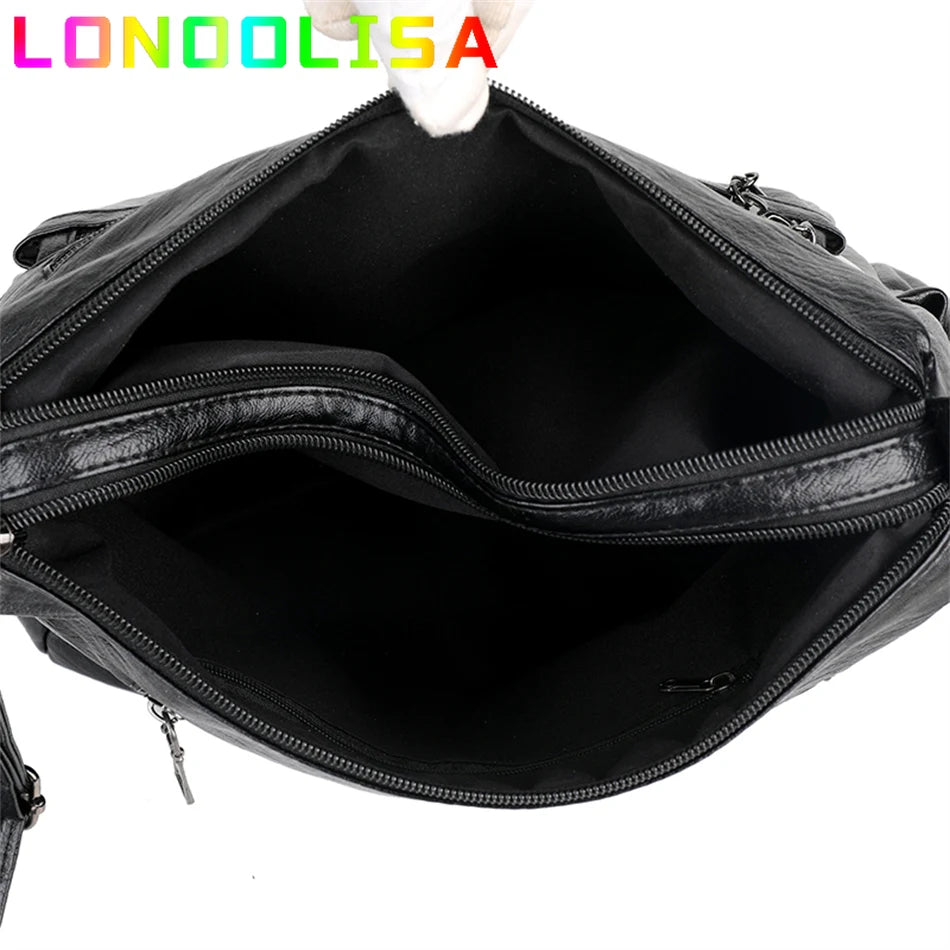 5 Layers Shoulder Bags for Women Casual Soft Leather Crossbody Bag Female Designer Bag Famous Brand Key Bag Feminina Sac Retro