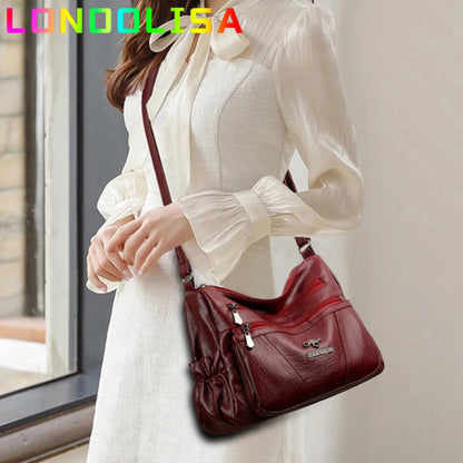 5 Layers Shoulder Bags for Women Casual Soft Leather Crossbody Bag Female Designer Bag Famous Brand Key Bag Feminina Sac Retro