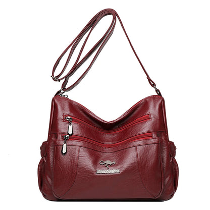 5 Layers Shoulder Bags for Women Casual Soft Leather Crossbody Bag Female Designer Bag Famous Brand Key Bag Feminina Sac Retro