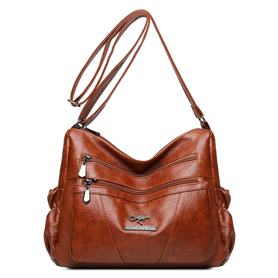 5 Layers Shoulder Bags for Women Casual Soft Leather Crossbody Bag Female Designer Bag Famous Brand Key Bag Feminina Sac Retro
