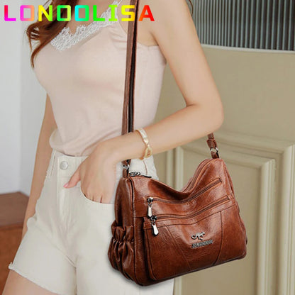 5 Layers Shoulder Bags for Women Casual Soft Leather Crossbody Bag Female Designer Bag Famous Brand Key Bag Feminina Sac Retro