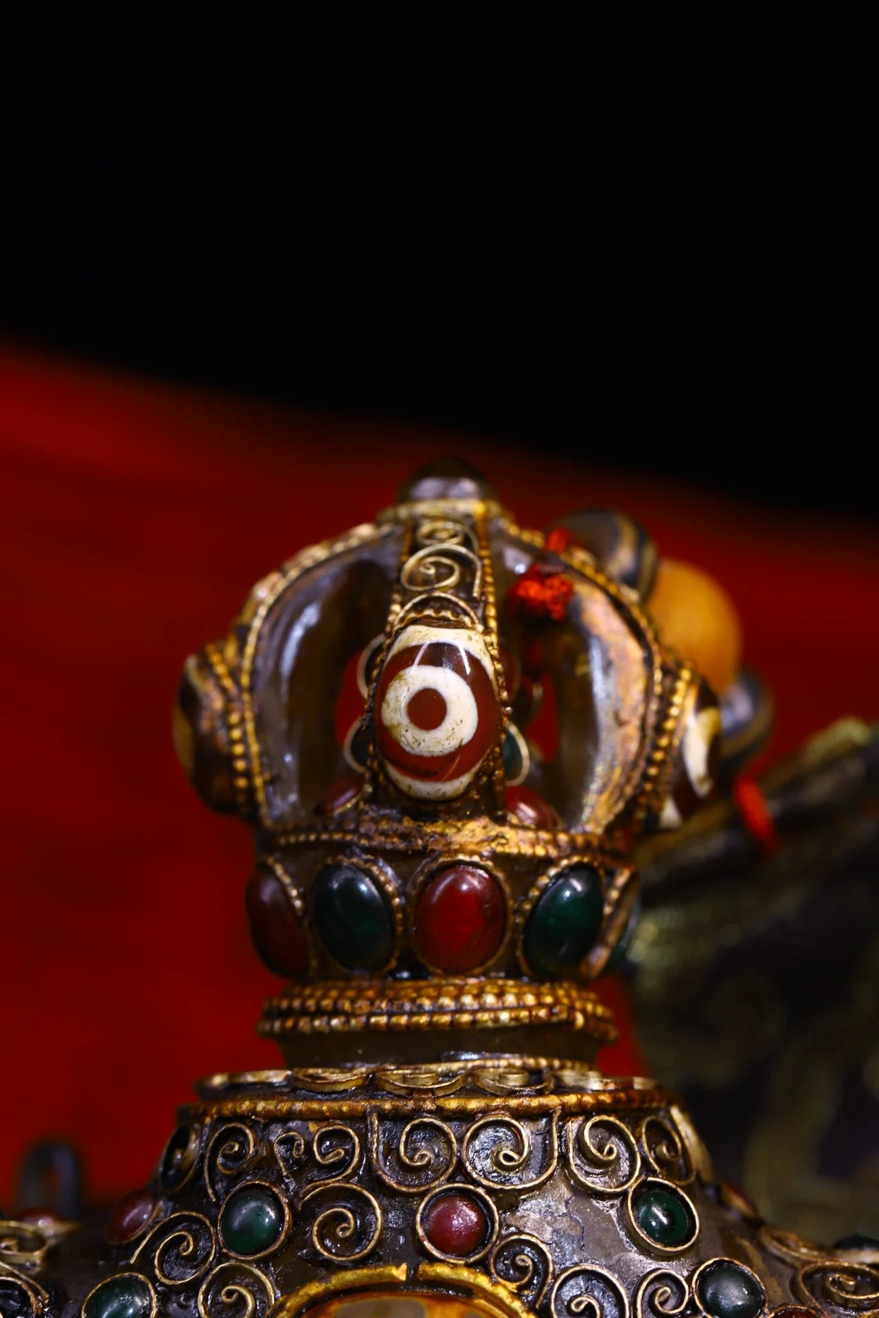 5"Tibetan Temple Collection Old Natural Crystal Gem Dzi Beads knife shape Dorje Vajra Phurpa Amulet Amulet Dharma Town Hous
