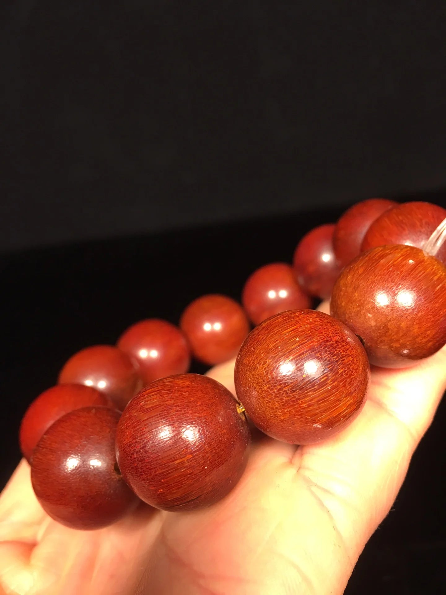 5"Tibetan Temple Collection Old Rhinoceros Horn Abacus Beads 12 Buddha Beads Bracelet Pendant Amulet Town house Exorcism