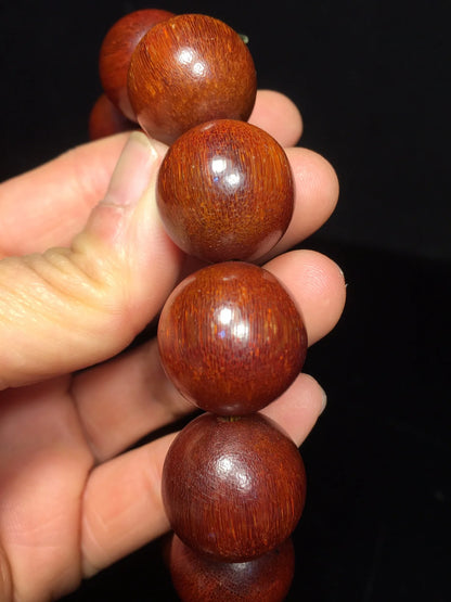 5"Tibetan Temple Collection Old Rhinoceros Horn Abacus Beads 12 Buddha Beads Bracelet Pendant Amulet Town house Exorcism