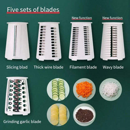 5 in 1 5 Blades Vegetable Slicer Manual Kitchen Accessories Grater Vegetable Chopper Cutter Potato Spiralizer Home Gadget Tool
