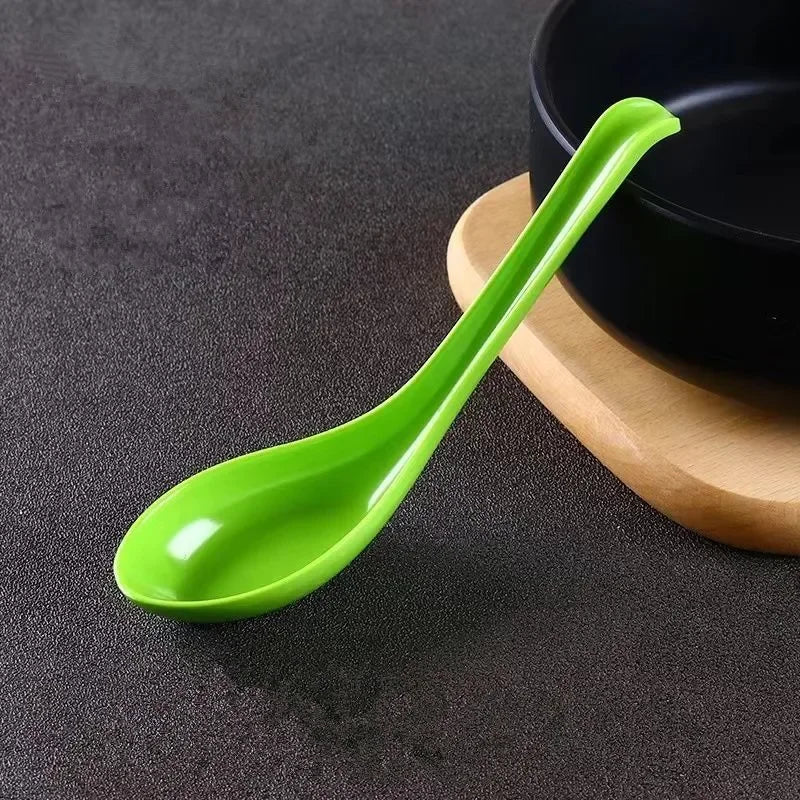 5 pcs Soup Spoons Japanese Rice Spoons Melamine Spoon Sauces Soup Spoon Porridge Spoon Ramen Pho Wonton Dumpling