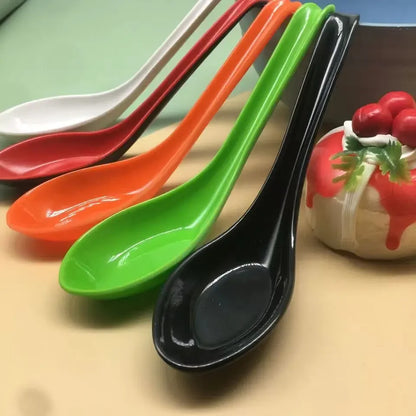 5 pcs Soup Spoons Japanese Rice Spoons Melamine Spoon Sauces Soup Spoon Porridge Spoon Ramen Pho Wonton Dumpling