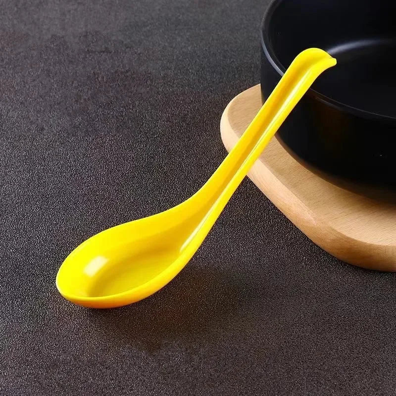 5 pcs Soup Spoons Japanese Rice Spoons Melamine Spoon Sauces Soup Spoon Porridge Spoon Ramen Pho Wonton Dumpling