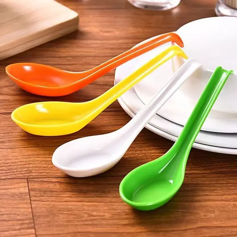 5 pcs Soup Spoons Japanese Rice Spoons Melamine Spoon Sauces Soup Spoon Porridge Spoon Ramen Pho Wonton Dumpling