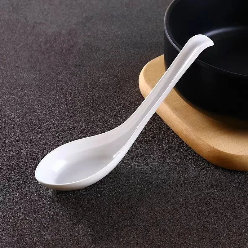 5 pcs Soup Spoons Japanese Rice Spoons Melamine Spoon Sauces Soup Spoon Porridge Spoon Ramen Pho Wonton Dumpling