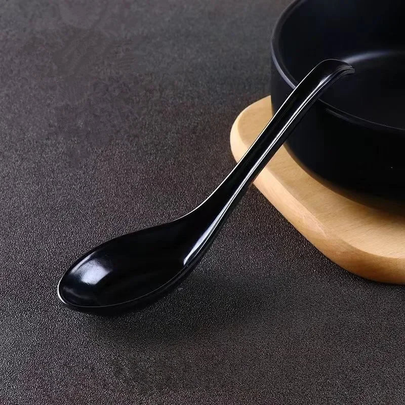 5 pcs Soup Spoons Japanese Rice Spoons Melamine Spoon Sauces Soup Spoon Porridge Spoon Ramen Pho Wonton Dumpling