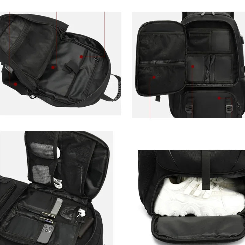 50/60/80L Unisex Men Outdoor USB Large Capacity Travel Pack Sports Trekking Rucksack Hiking Camping Backpack for Male